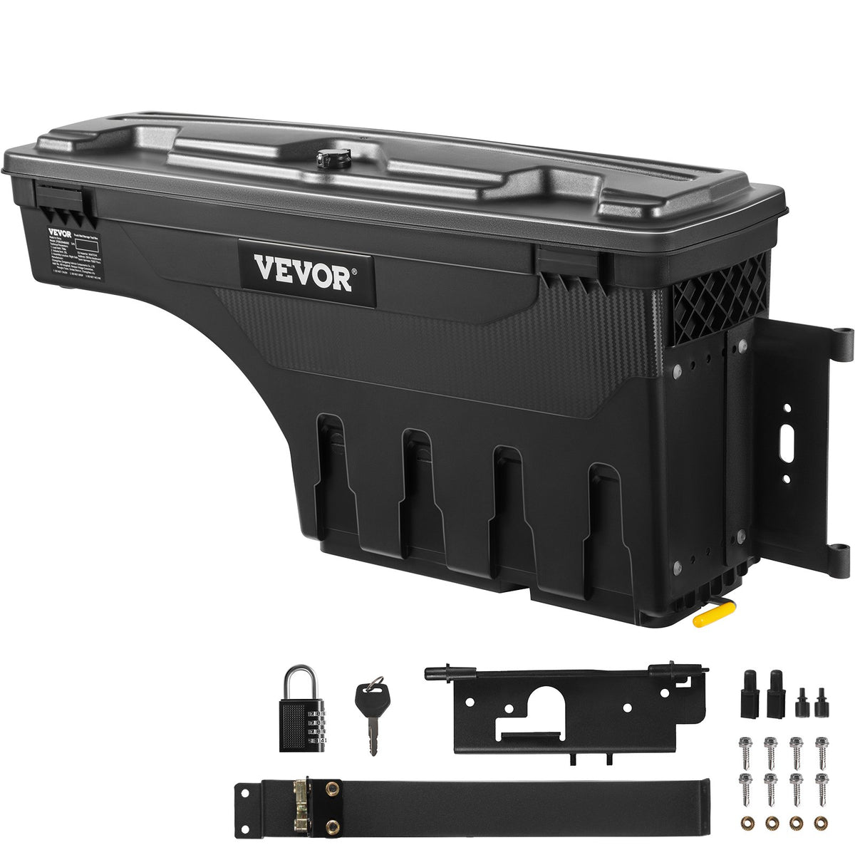 VEVOR Lockable Wheel Arch Tool Storage Box 20 l, Waterproof, for Dodge Ram 1500 (2019–2021), Right Side, Black