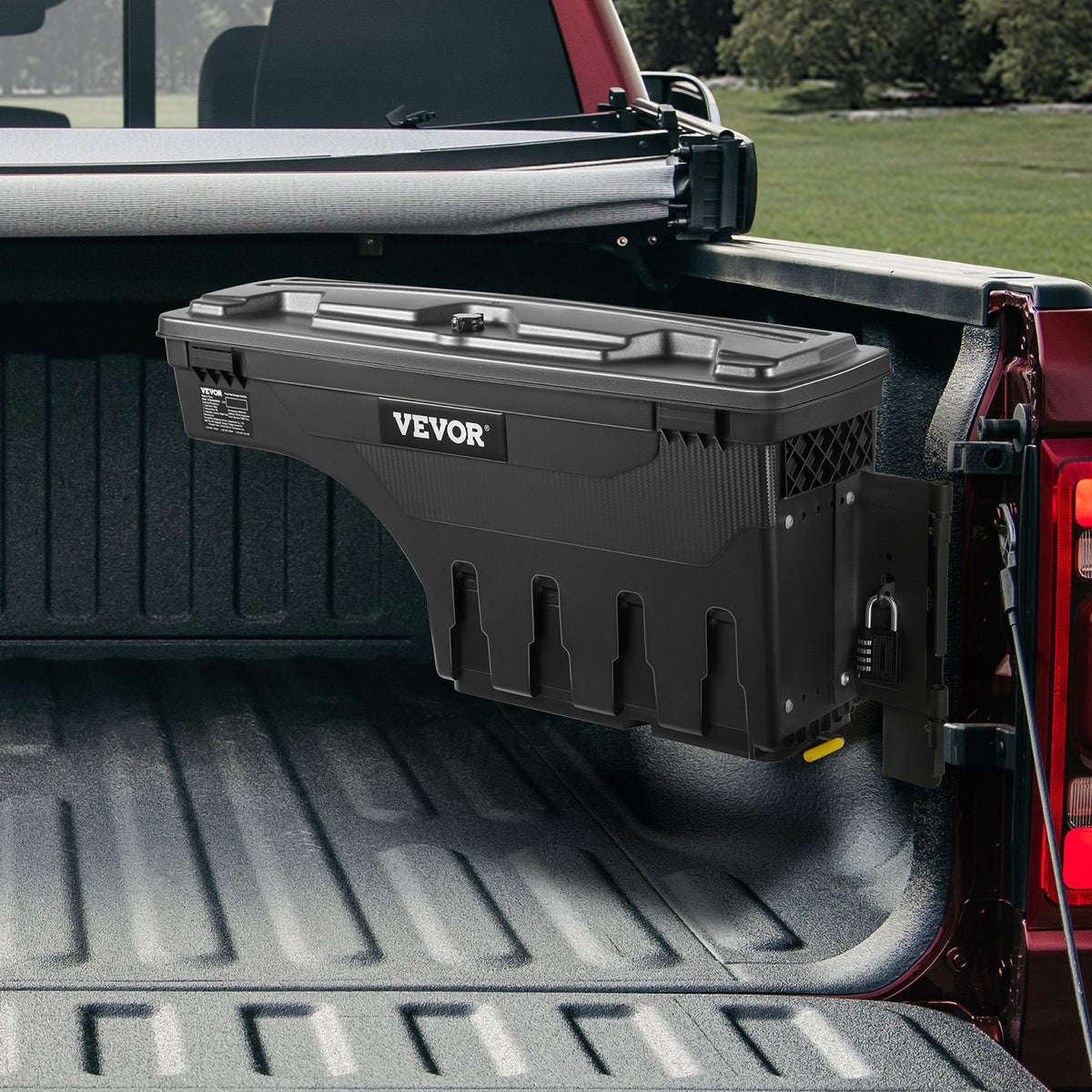 VEVOR Lockable Wheel Arch Tool Storage Box 20 l, Waterproof, for Dodge Ram 1500 (2019–2021), Right Side, Black