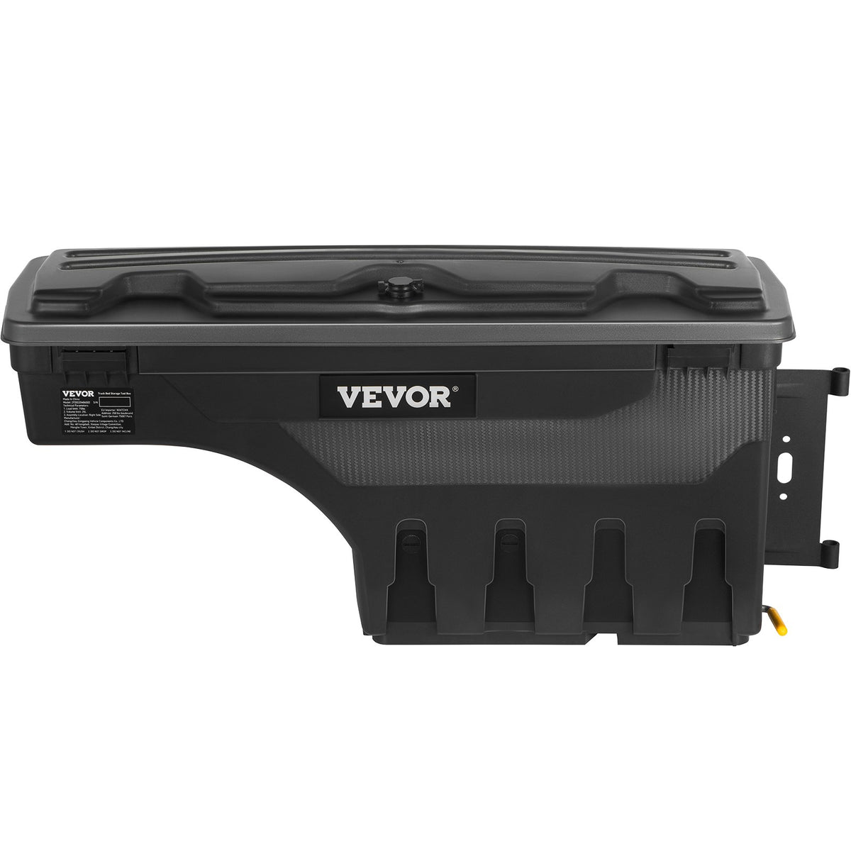 VEVOR Lockable Wheel Arch Tool Storage Box 20 l, Waterproof, for Dodge Ram 1500 (2019–2021), Right Side, Black