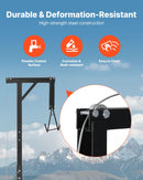 Medījuma pacēlājs ar automašīnas āķa stiprinājumu, 136 kg celtspēja, 360° grozāms stienis ar regulējamu augstumu, 2 collu savienotājs, aprīkots ar vinču un medījuma pakaramo ādas noņemšanai un tīrīšanai