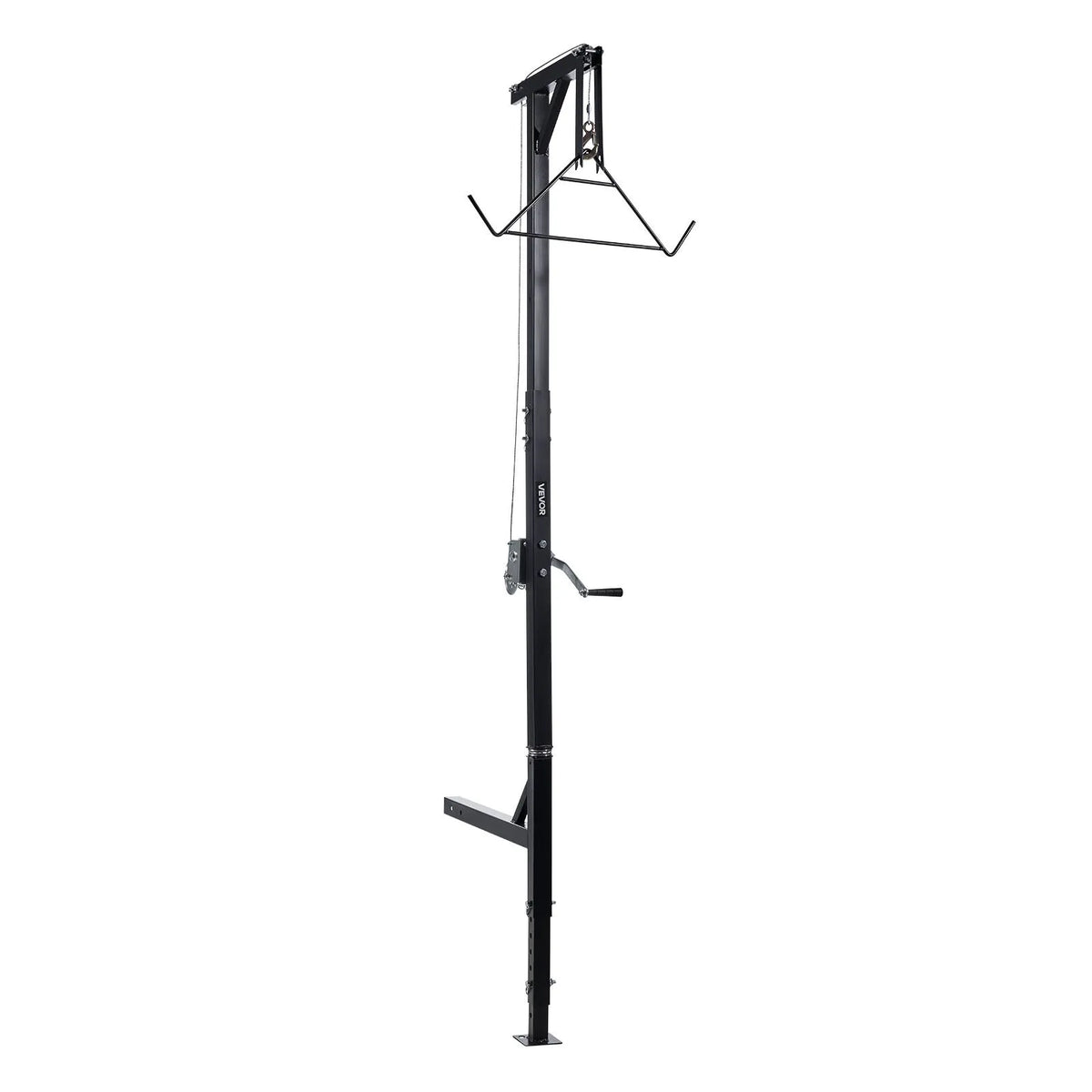 Cargo Trailer Game Hoist, 400 kg Lifting Capacity, Deer Hoist with 50 mm Mount, 360° Rotating Axis and Adjustable Height, with Winch and Hook for Game Processing and Skinning