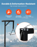 Kravas automašīnas piekabes medījuma pacēlājs, 400 kg celtspēja, medību briežu pacēlājs ar 50 mm stiprinājumu, 360° rotējošu asi un regulējamu augstumu, ar vinču un āķi medījuma tīrīšanai un nodīrāšanai