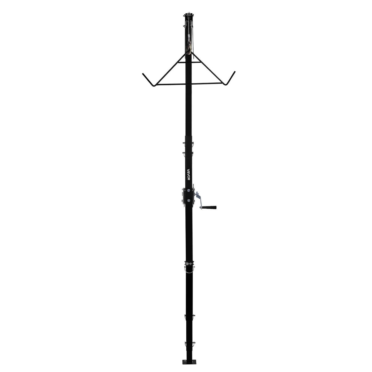 Cargo Trailer Game Hoist, 227 kg Lifting Capacity, with 50.8 mm Mount, 360° Rotating Axis and Adjustable Height, Equipped with Winch and Pulley for Game Processing and Skinning