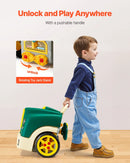 VEVOR dzinēja rotaļlieta, 60 detaļas, bērnu mehāniķa auto remonta komplekts ar noņemamām detaļām, gaismām un skaņām, stūri un taurīti, mehāniķa darbnīcas rotaļu komplekts bērniem no 3 gadu vecuma, zaļš