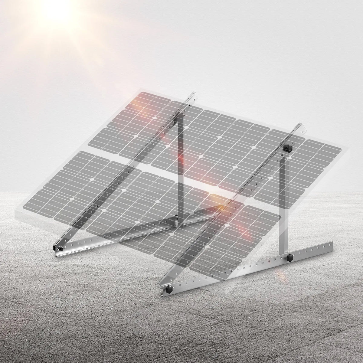 VEVOR 104 cm saules paneļu montāžas kronšteini, regulējams slīpums 0–90°, paredzēti 100–300 W paneļiem, viegli alumīnija kronšteini ar salokāmām balsta kājām jumtam, kemperim, laivai un autonomām sistēmām