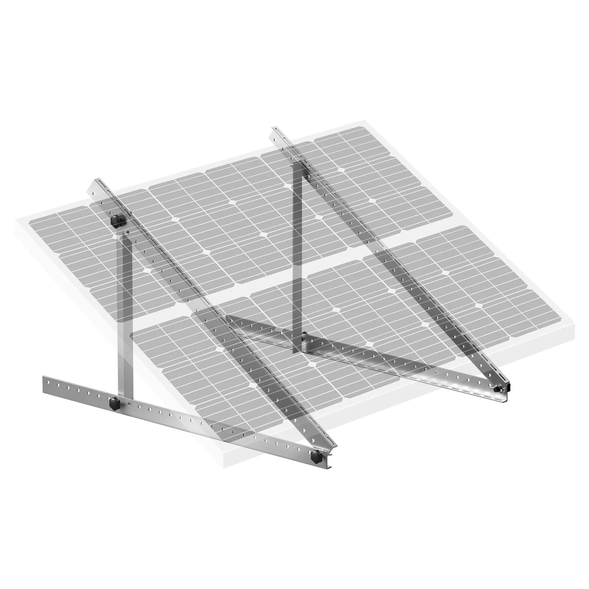 VEVOR 50 inch Solar Panel Mounting Brackets with Adjustable Tilt 0–90°, Suitable for 100–550 W Solar Panels, Lightweight Aluminium Brackets with Foldable Tilt Legs for Campers, Roofs, Boats and Off-Grid Systems