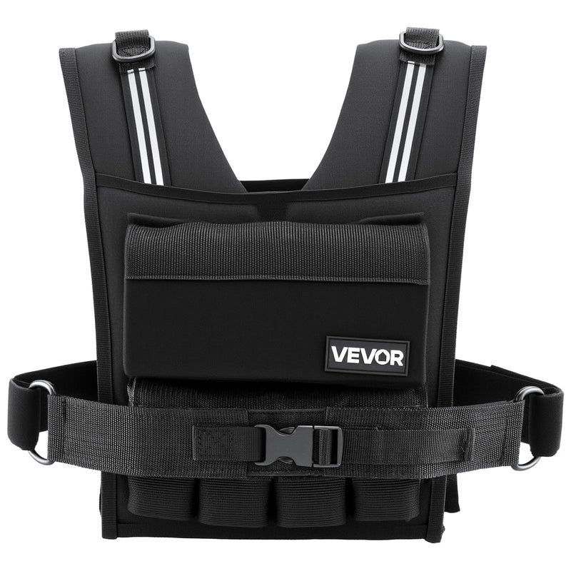 VEVOR regulējama svaru veste ar dzelzs atsvariem, plecu polsterējumu un atstarojošām joslām, treniņu veste vīriešiem un sievietēm spēka treniņiem un skriešanai