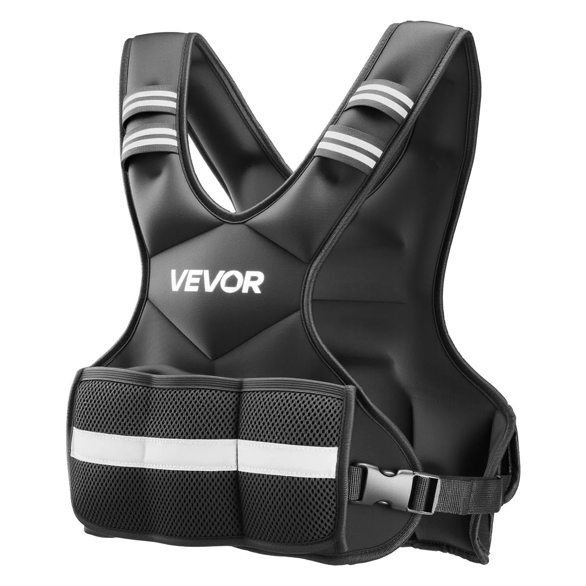 VEVOR reguleeritav raskusvest 4,7 kg 6 raskusplokiga, X-kujuline, helkurribadega