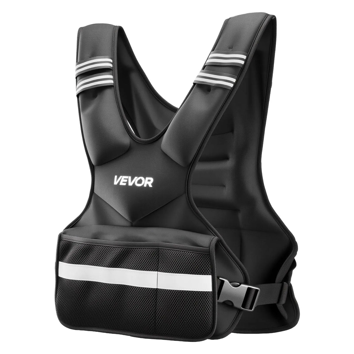 VEVOR reguleeritav raskusvest 18,3 kg 8 raskusplokiga, X-kujuline, helkurribadega