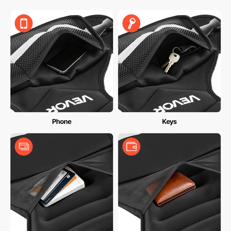 VEVOR regulējama svaru veste 18,3 kg ar 8 svaru ieliktņiem, X formas dizains un atstarojošas joslas, spēka treniņiem, skriešanai un fitnesam vīriešiem un sievietēm