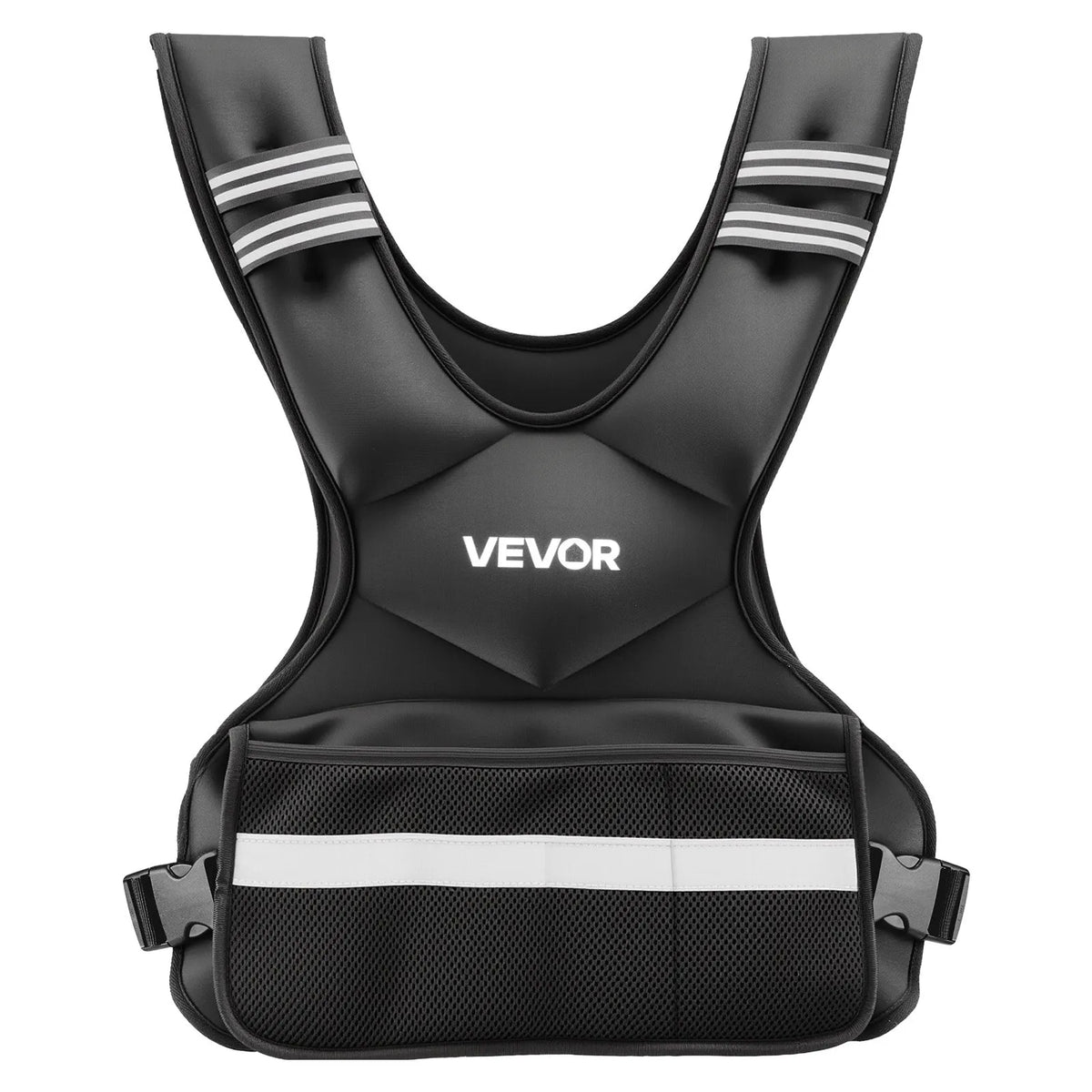 VEVOR reguleeritav raskusvest 18,3 kg 8 raskusplokiga, X-kujuline, helkurribadega