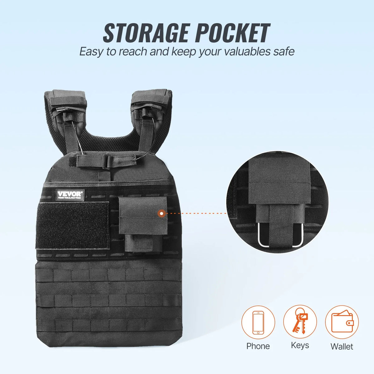 VEVOR regulējama svaru veste 18 kg treniņiem un skriešanai