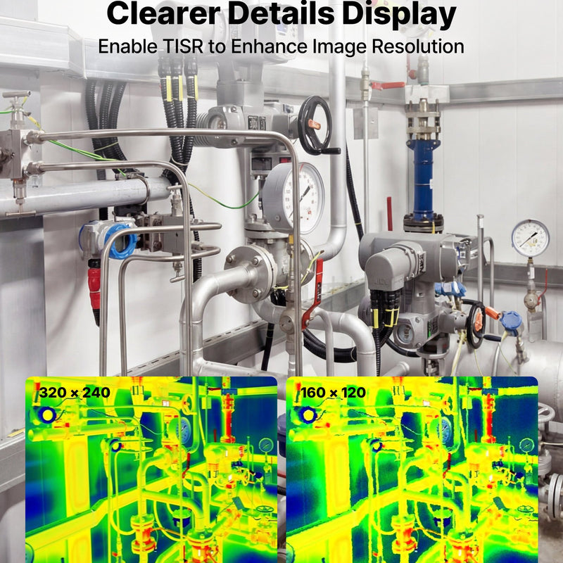 VEVOR termokamera Android ierīcēm, 320 × 240 TISR super izšķirtspēja, 25 Hz atsvaidzes ātrums, 160 × 120 IR izšķirtspēja, temperatūras diapazons - 20 °C līdz 550 °C, 15 krāsu paletes - ZEMLETES.LV