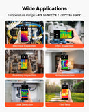 VEVOR termokamera Android ierīcēm, 320 × 240 TISR super izšķirtspēja, 25 Hz atsvaidzes ātrums, 160 × 120 IR izšķirtspēja, temperatūras diapazons - 20 °C līdz 550 °C, 15 krāsu paletes - ZEMLETES.LV