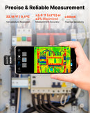 VEVOR termokamera Android ierīcēm, 320 × 240 TISR super izšķirtspēja, 25 Hz atsvaidzes ātrums, 160 × 120 IR izšķirtspēja, temperatūras diapazons - 20 °C līdz 550 °C, 15 krāsu paletes - ZEMLETES.LV