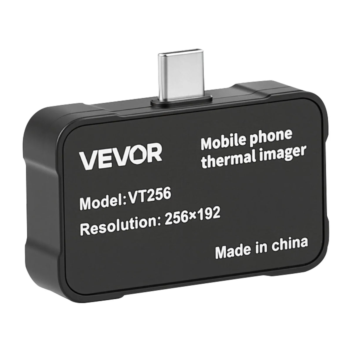 VEVOR termokamera Android un iOS ierīcēm ar makro objektīvu, 512 × 384 super izšķirtspēja, 25 Hz atsvaidzes ātrums, 256 × 192 IR izšķirtspēja, temperatūras diapazons - 20 °C līdz 550 °C - ZEMLETES.LV