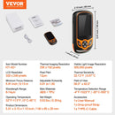 VEVOR termokamera, 256 × 192 IR izšķirtspēja, kabatas izmēra infrasarkanais attēlveidotājs ar WiFi, 25 Hz atsvaidzes intensitāte, 3,2" skārienekrāns, 0,3 MP vizuālā kamera, temperatūras diapazons –20 °C līdz 550 °C, IP54