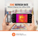 VEVOR termiskās attēlveidošanas kamera Android ierīcēm, 256 × 192 IR izšķirtspēja, infrasarkanais attēlveidotājs ar vizuālo kameru, 25 Hz atsvaidzes intensitāte, temperatūras diapazons –20 °C līdz 550 °C, IP54 aizsardzības klase