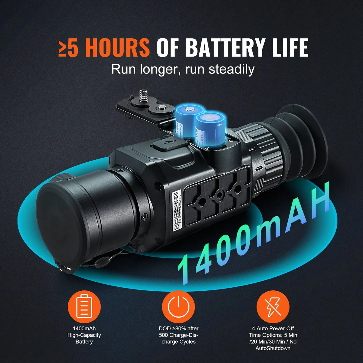 Thermal Monocular for Hunting with 1–8x Zoom and 10 mm OLED Display