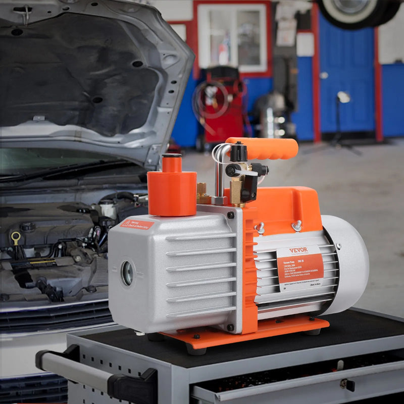 VEVOR vakuuma sūknis 142 l/min, divpakāpju rotācijas lāpstiņu HVAC gaisa kondicionēšanas vakuuma sūknis