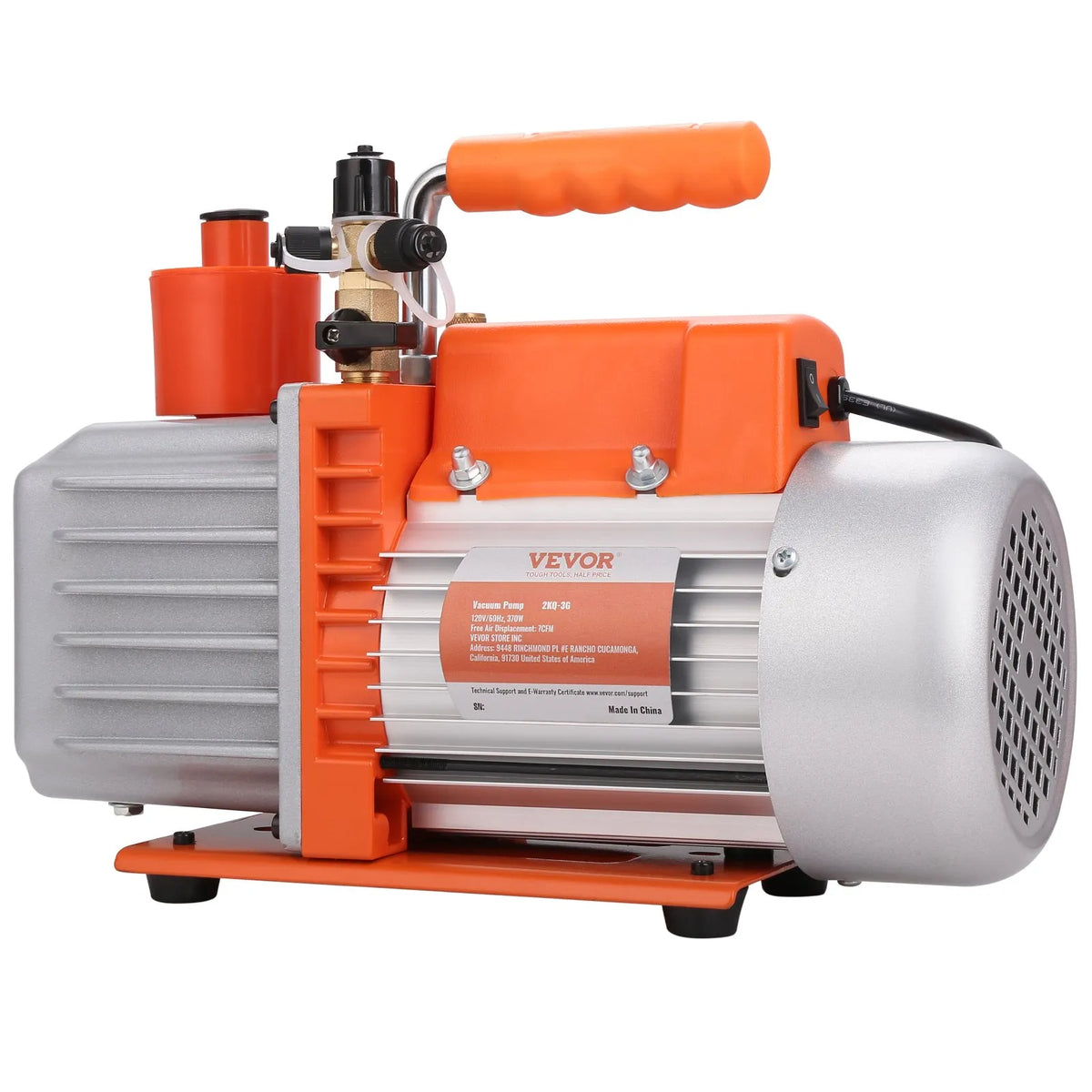 VEVOR Vacuum Pump 198 l/min, Two-Stage Rotary Vane HVAC Air Conditioning Vacuum Pump