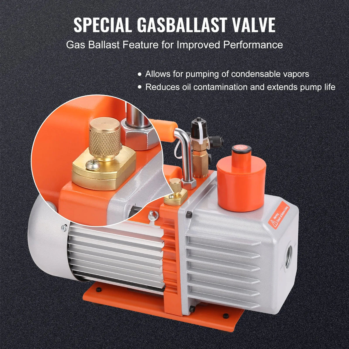 VEVOR Vacuum Pump 198 l/min, Two-Stage Rotary Vane HVAC Air Conditioning Vacuum Pump