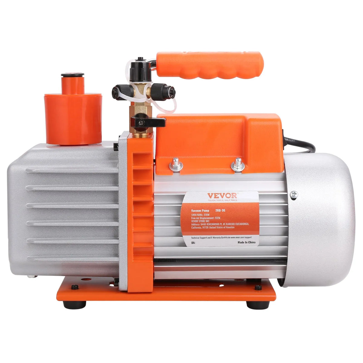 VEVOR Vacuum Pump 198 l/min, Two-Stage Rotary Vane HVAC Air Conditioning Vacuum Pump
