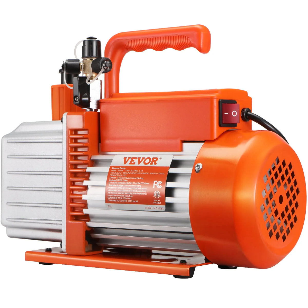 VEVOR Two-Stage Rotary Vane HVAC Vacuum Pump 142 l/min (5 CFM) for Air Conditioning Systems