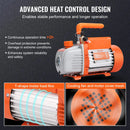 VEVOR vienpakāpes vakuuma sūknis 99 l/min, 150 W, 220–240 V, gaisa kondicionēšanas un HVAC vakuuma sūknis ar SAE 1/4 un ACME 1/2 ieplūdes pieslēgumiem, paredzēts HVAC remontam, aukstuma iekārtu apkopei un sveķu degazēšanai