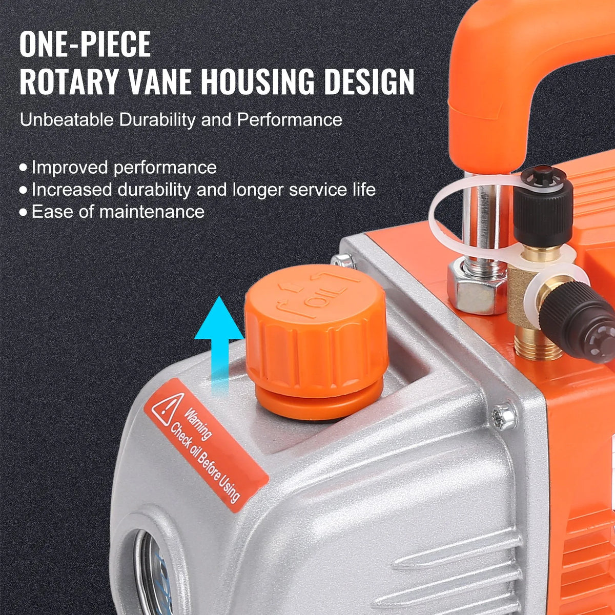VEVOR Single-Stage Vacuum Pump 99 l/min, 150 W, 220–240 V, Air Conditioning and HVAC Vacuum Pump with SAE 1/4 and ACME 1/2 Inlet Connections, for HVAC Repair, Refrigeration Maintenance and Resin Degassing