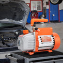 VEVOR vienpakāpes vakuuma sūknis 99 l/min, 150 W, 220–240 V, gaisa kondicionēšanas un HVAC vakuuma sūknis ar SAE 1/4 un ACME 1/2 ieplūdes pieslēgumiem, paredzēts HVAC remontam, aukstuma iekārtu apkopei un sveķu degazēšanai