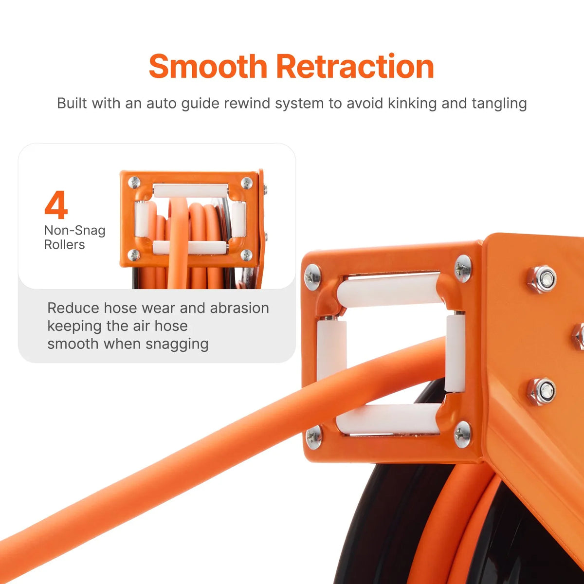 VEVOR Automatic Air Hose Reel 9.5 mm x 15 m, 20 bar, with Bracket and Auto Rewind