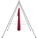 Gaisa jogas rāmis ar šūpuļtīklu, 2,95 m augstums, profesionāls jogas šūpoles statīvs ar 6 m gaisa jogas šūpuļtīklu, maksimālā slodze 250 kg, jogas aprīkojums lietošanai iekštelpās un ārā, sarkans