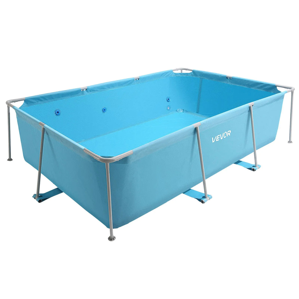Above-ground swimming pool with metal frame 3 × 2 × 0.76 m, rectangular steel construction, large outdoor family pool, easy to assemble, rust-resistant, capacity 3959 l, blue