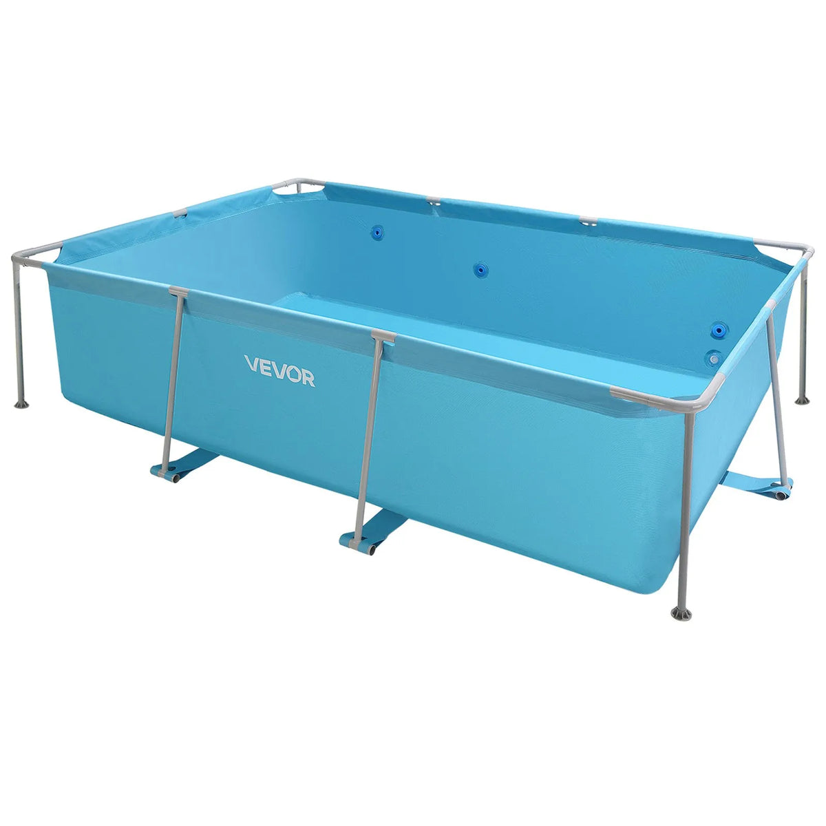 Above-ground swimming pool with metal frame 3 × 2 × 0.76 m, rectangular steel construction, large outdoor family pool, easy to assemble, rust-resistant, capacity 3959 l, blue