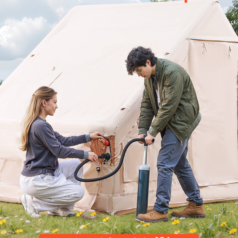 VEVOR piepūšamā telts kempingam 3–5 personām, glampinga telts ar pumpi, viegli uzstādāma