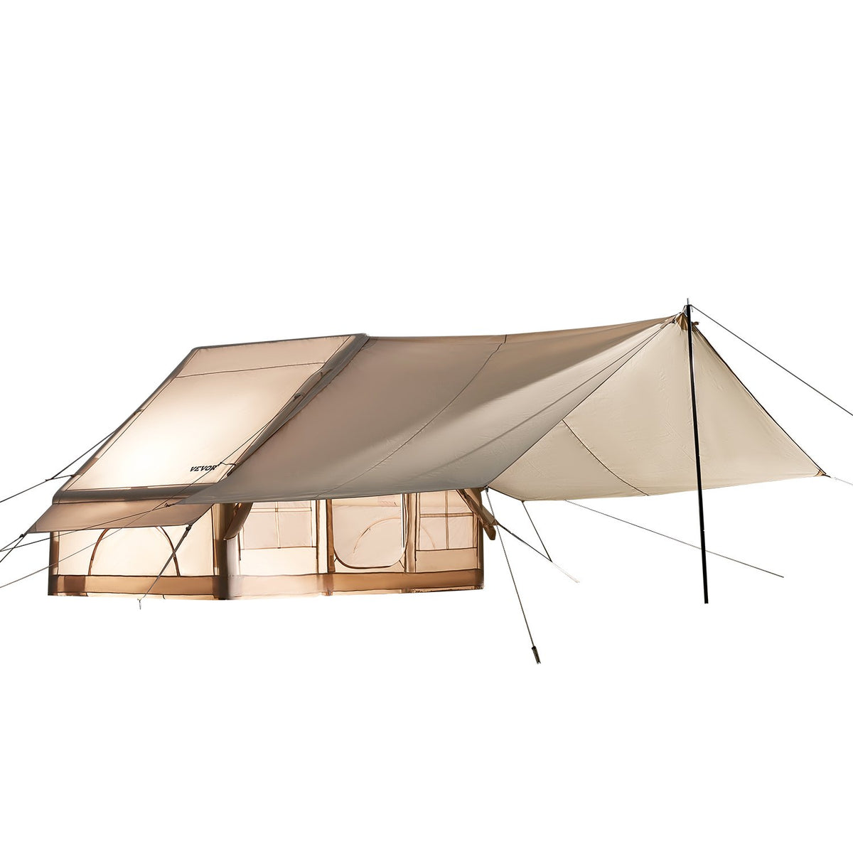 VEVOR Inflatable Camping Tent for 3-5 People, Glamping Tent with Pump and Canopy