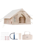 VEVOR piepūšamā telts kempingam 4–6 personām, glampinga telts ar pumpi, viegli uzstādāma