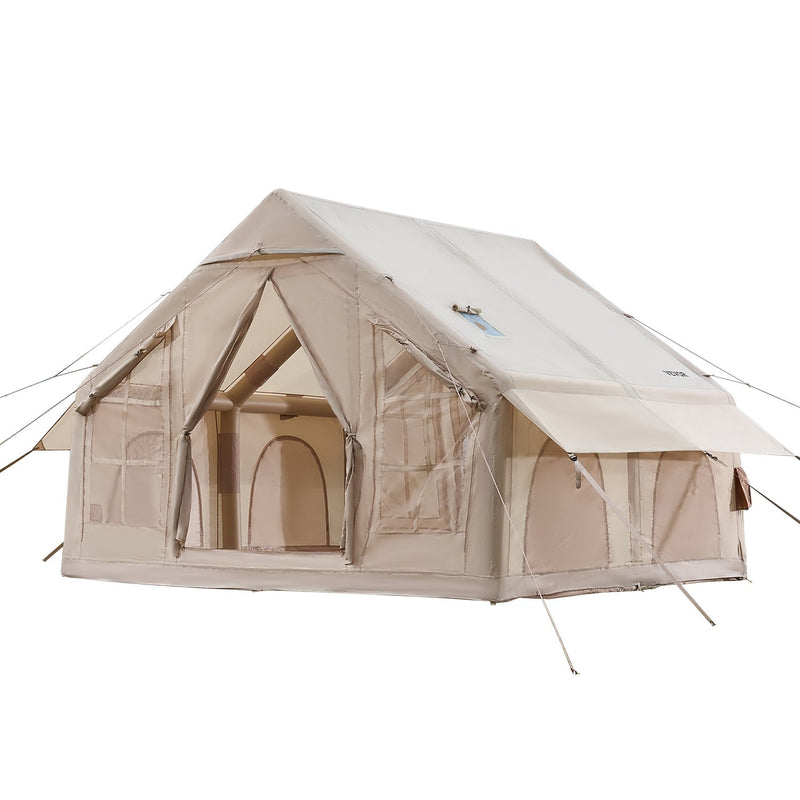 VEVOR piepūšamā telts kempingam 4–6 personām, glampinga telts ar pumpi, viegli uzstādāma