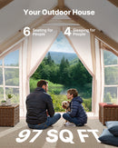 VEVOR piepūšamā telts kempingam 4–6 personām, glampinga telts ar pumpi, viegli uzstādāma