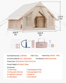 VEVOR piepūšamā telts kempingam 4–6 personām, glampinga telts ar pumpi, viegli uzstādāma