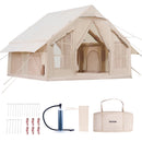 VEVOR piepūšamā telts kempingam 4–6 personām, glampinga telts ar pumpi, viegli uzstādāma