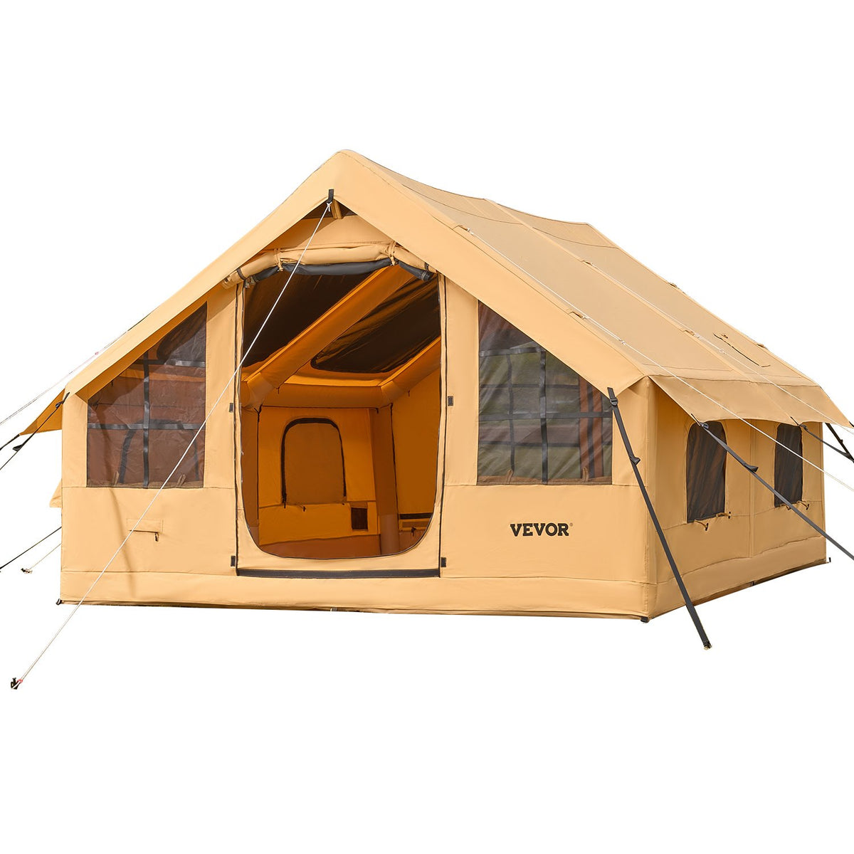 VEVOR piepūšamā telts kempingam 5-8 personām, glampinga telts ar pumpi, viegli uzstādāma