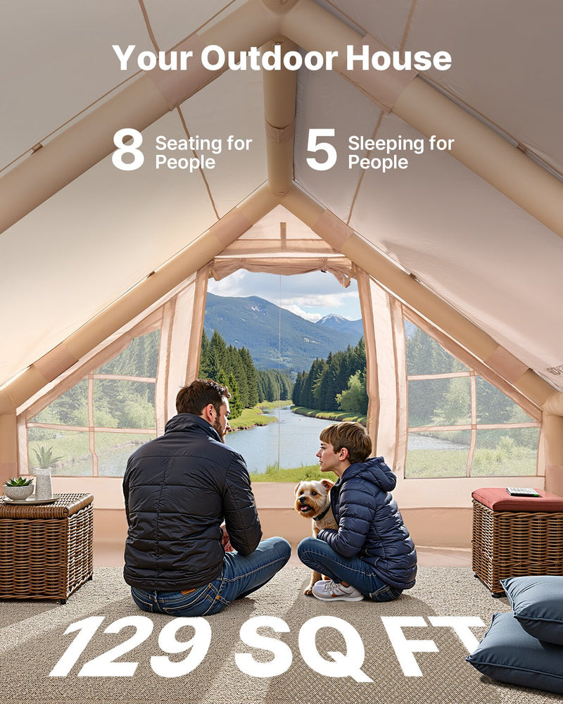 VEVOR piepūšamā glampinga telts 5–8 personām ar pumpi