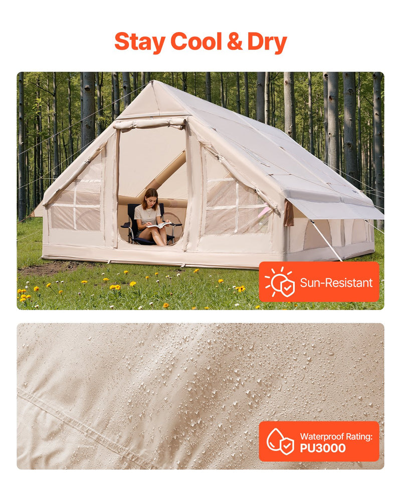 VEVOR piepūšamā glampinga telts 5–8 personām ar pumpi