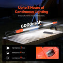 Motortelpas darba LED lampa, 2300 lm, 6000 mAh, uzlādējama, pārnēsājama, ar āķiem
