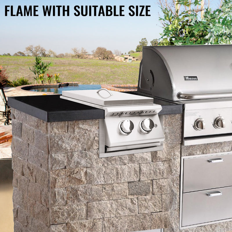 VEVOR Āra apdares rāmis, 30,9 × 45,7 cm, nerūsējošais tērauds, piemērots dubultajiem sānu degļiem