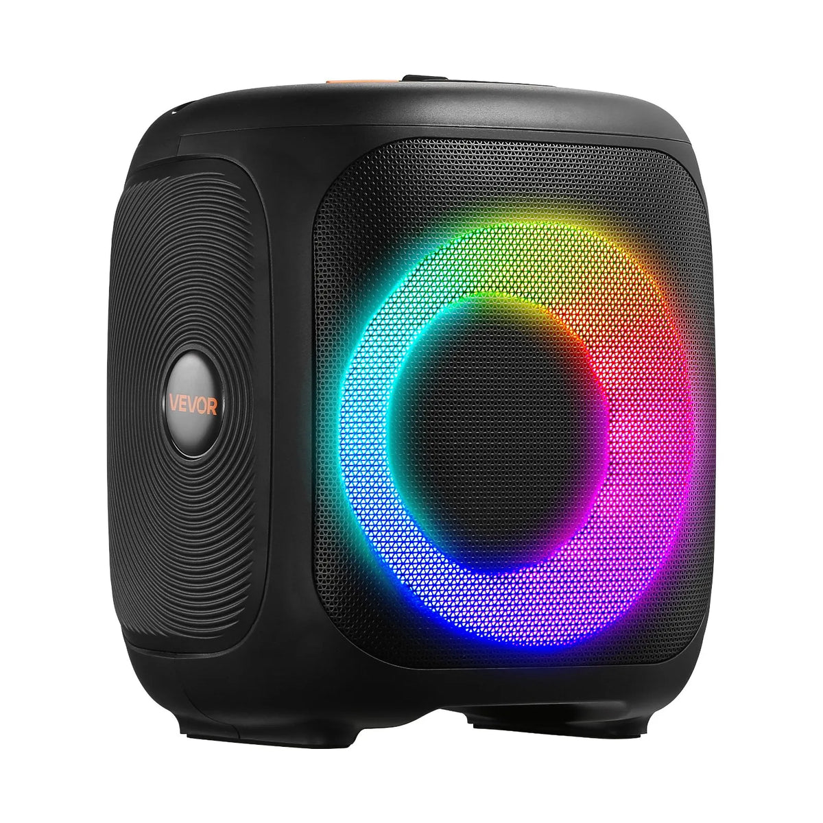 VEVOR Karaoke System 15 W with 4″ Bluetooth Speaker, 2 Wireless Microphones, LED and TWS, Portable
