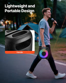 VEVOR karaoke sistēma pieaugušajiem, 15 W, 4'' pārnēsājamais Bluetooth skaļrunis ar 2 bezvadu mikrofoniem, LED apgaismojumu, TWS funkciju un rokturi; atbalsta micro TF karti, USB un AUX, piemērots mājas karaoke ballītēm