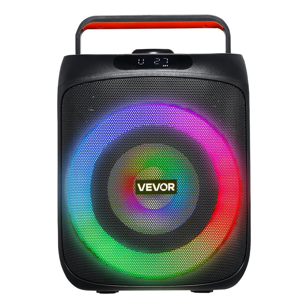 VEVOR karaoke sistēma 30 W ar 6,5″ Bluetooth skaļruni, 2 bezvadu mikrofoniem, LED un TWS, pārnēsājama